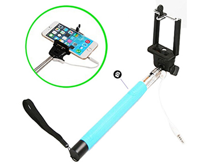Wired Selfie Handheld Stick Monopod For iPhone Samsung